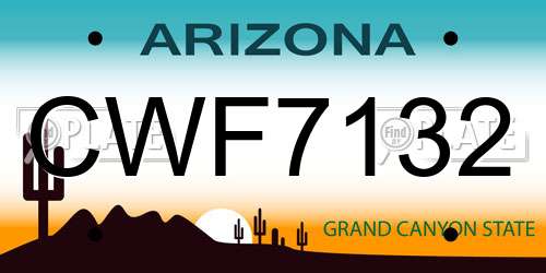 CWF7132 Arizona License Plate