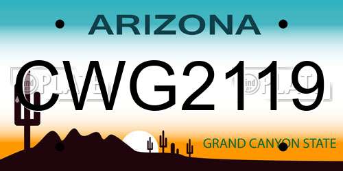 CWG2119 Arizona License Plate