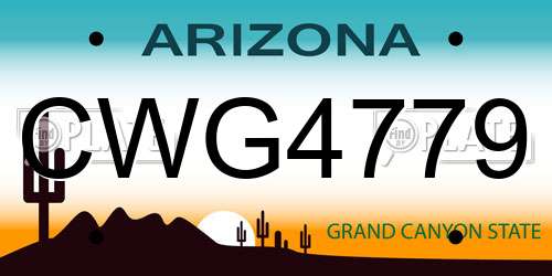 CWG4779 Arizona License Plate