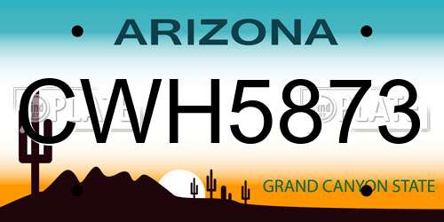 CWH5873 Arizona License Plate