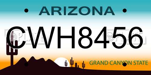 CWH8456 Arizona License Plate