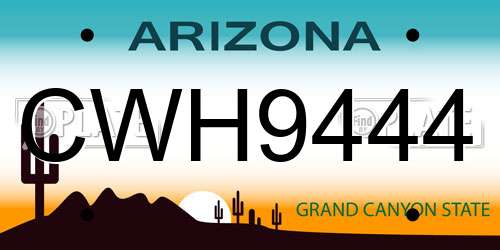 CWH9444 Arizona License Plate