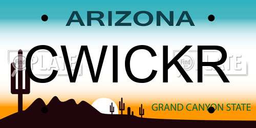 CWICKR Arizona License Plate