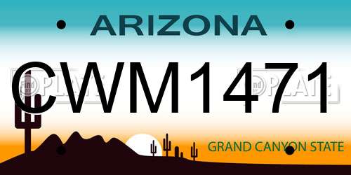 CWM1471 Arizona License Plate
