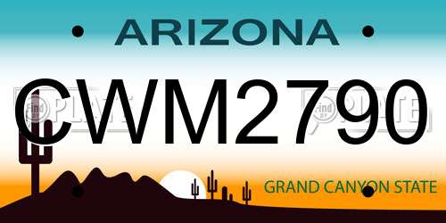 CWM2790 Arizona License Plate