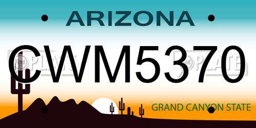 CWM5370 Arizona License Plate