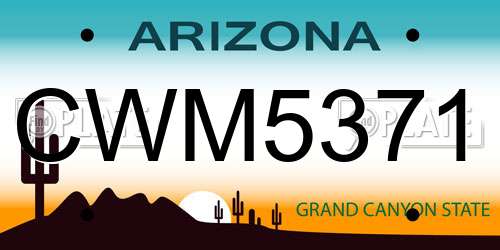 CWM5371 Arizona License Plate