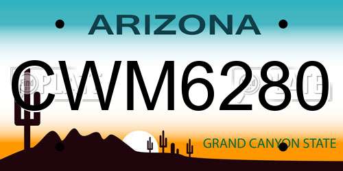CWM6280 Arizona License Plate