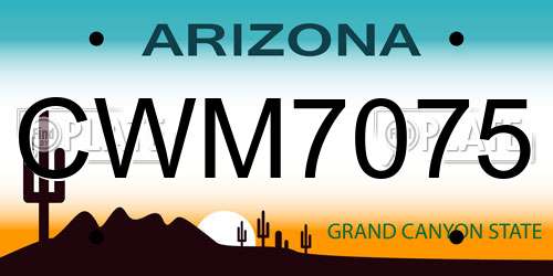 CWM7075 Arizona License Plate