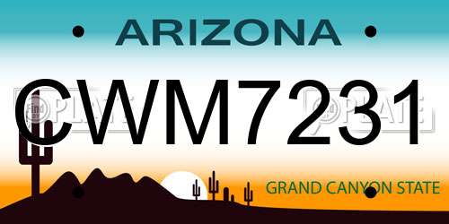 CWM7231 Arizona License Plate
