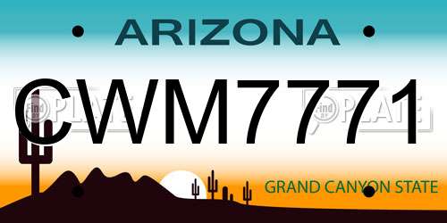 CWM7771 Arizona License Plate