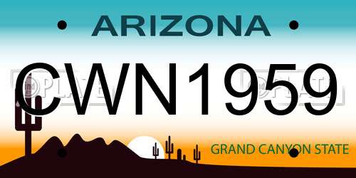 CWN1959 Arizona License Plate