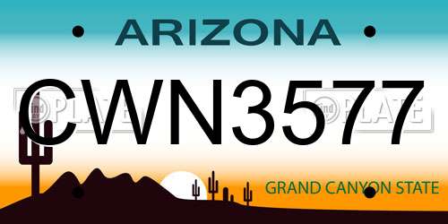 CWN3577 Arizona License Plate