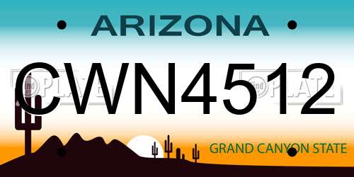 CWN4512 Arizona License Plate