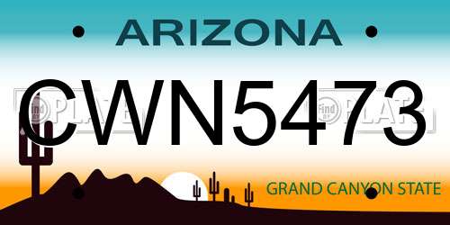 CWN5473 Arizona License Plate