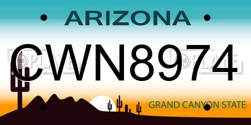 CWN8974 Arizona License Plate