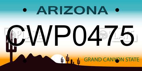 CWP0475 Arizona License Plate