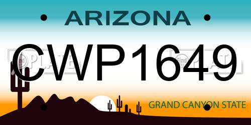CWP1649 Arizona License Plate