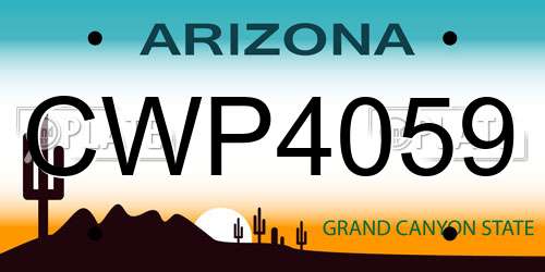 CWP4059 Arizona License Plate