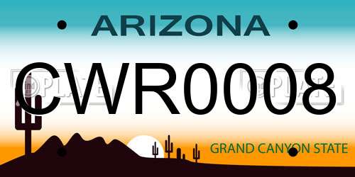 CWR0008 Arizona License Plate