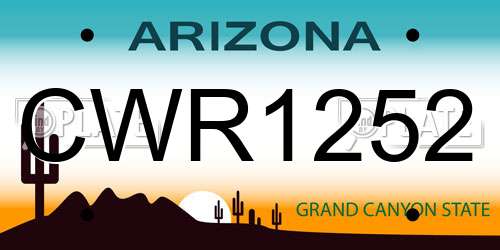 CWR1252 Arizona License Plate