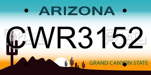 CWR3152 Arizona License Plate