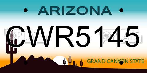 CWR5145 Arizona License Plate