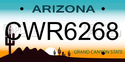 CWR6268 Arizona License Plate