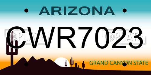 CWR7023 Arizona License Plate