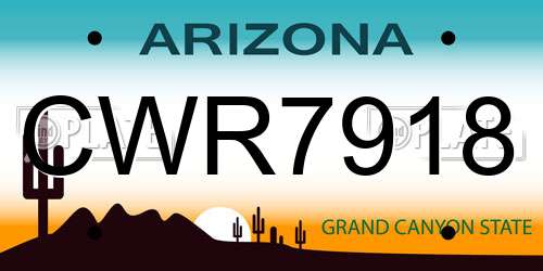 CWR7918 Arizona License Plate
