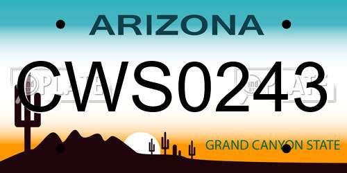 CWS0243 Arizona License Plate