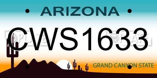 CWS1633 Arizona License Plate
