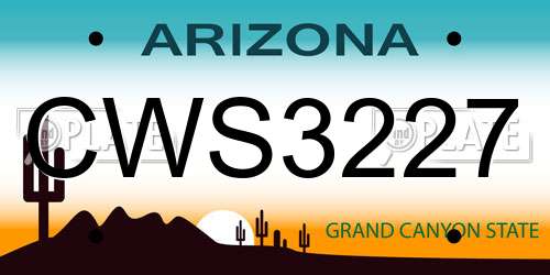 CWS3227 Arizona License Plate