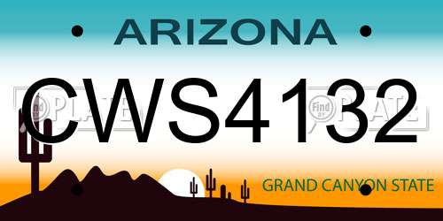 CWS4132 Arizona License Plate