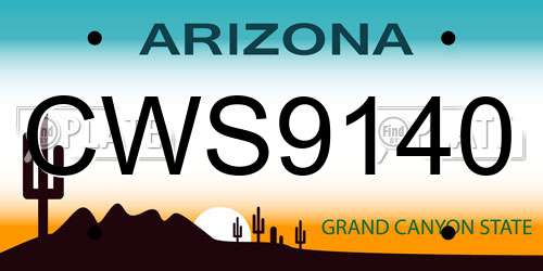CWS9140 Arizona License Plate