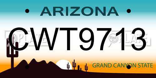 CWT9713 Arizona License Plate