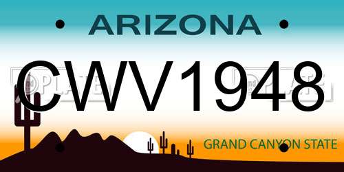 CWV1948 Arizona License Plate