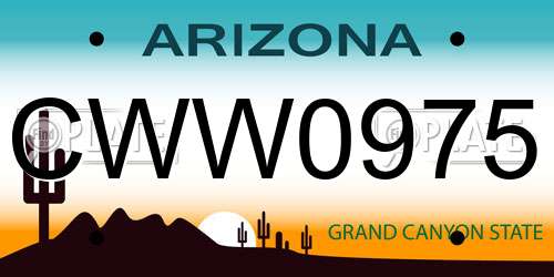 CWW0975 Arizona License Plate