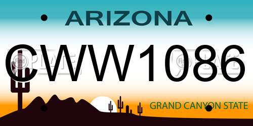 CWW1086 Arizona License Plate