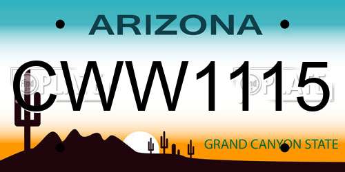 CWW1115 Arizona License Plate