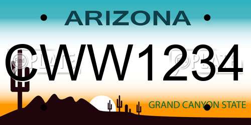 CWW1234 Arizona License Plate