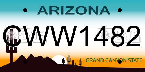 CWW1482 Arizona License Plate