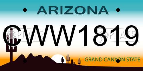 CWW1819 Arizona License Plate