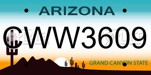 CWW3609 Arizona License Plate