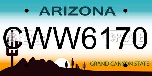 CWW6170 Arizona License Plate