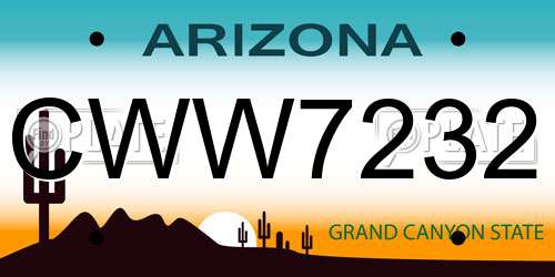 CWW7232 Arizona License Plate