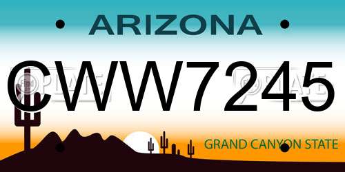 CWW7245 Arizona License Plate
