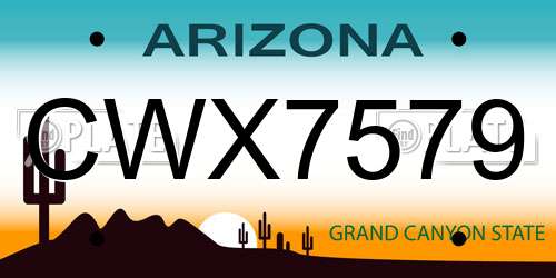 CWX7579 Arizona License Plate