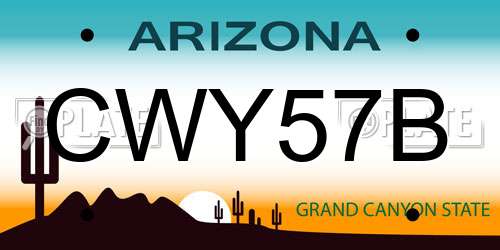 CWY57B Arizona License Plate