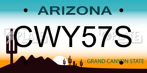 CWY57S Arizona License Plate